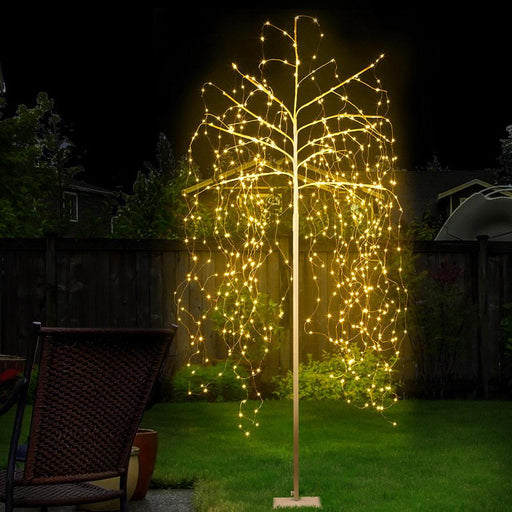 Bostin Life Jingle Jollys 2.1M Led Christmas Willow Tree 600 Xmas Warm White Optic Fiber Occasions >