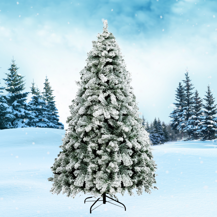 6FT 520 Tips Snowy Christmas Tree - Snowy Green