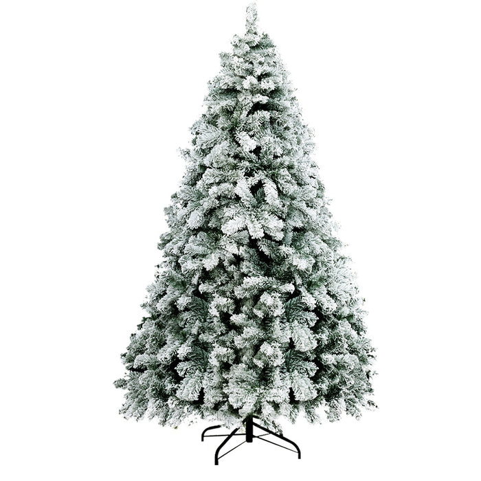 7FT 859 Tips Snowy Christmas Tree - Snowy Green