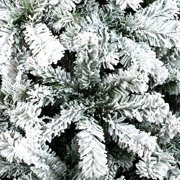 7FT 859 Tips Snowy Christmas Tree - Snowy Green