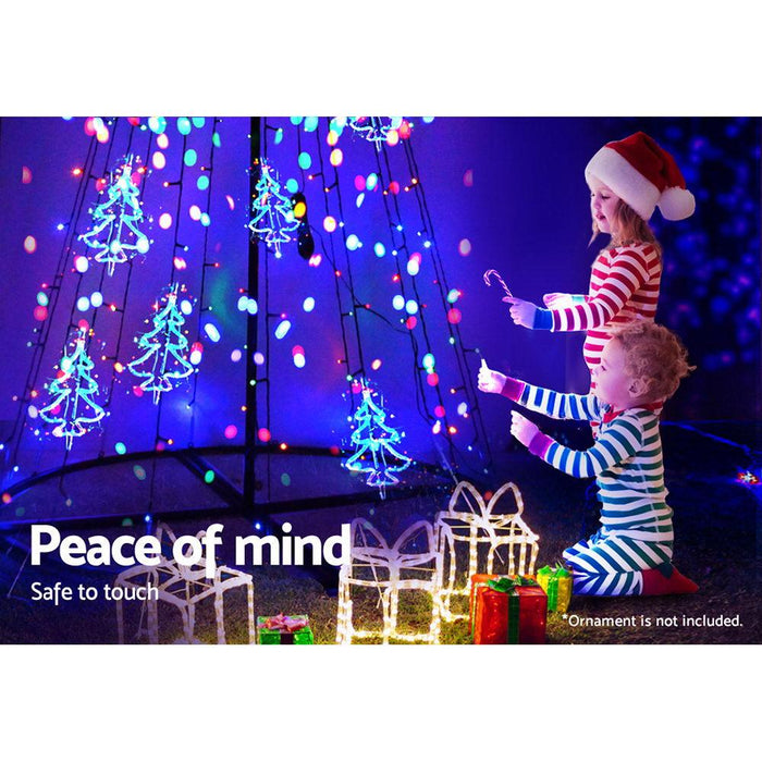 Bostin Life Jingle Jollys 2.1M Led Christmas Tree Lights Solar Xmas Multi Colour Optic Fibre