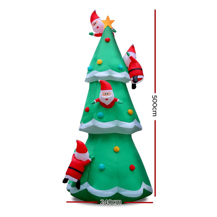 Bostin Life Jingle Jollys 5M Christmas Inflatable Santa On Tree Xmas Decor Led Occasions > Lights