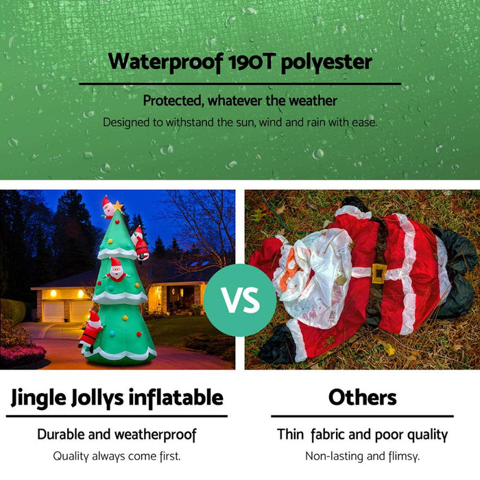 Bostin Life Jingle Jollys 5M Christmas Inflatable Santa On Tree Xmas Decor Led Occasions > Lights