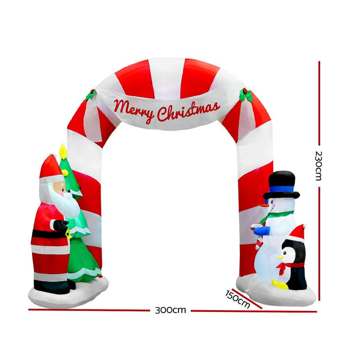 Bostin Life Jingle Jollys 3M Christmas Inflatable Archway With Santa Xmas Decor Led Occasions >