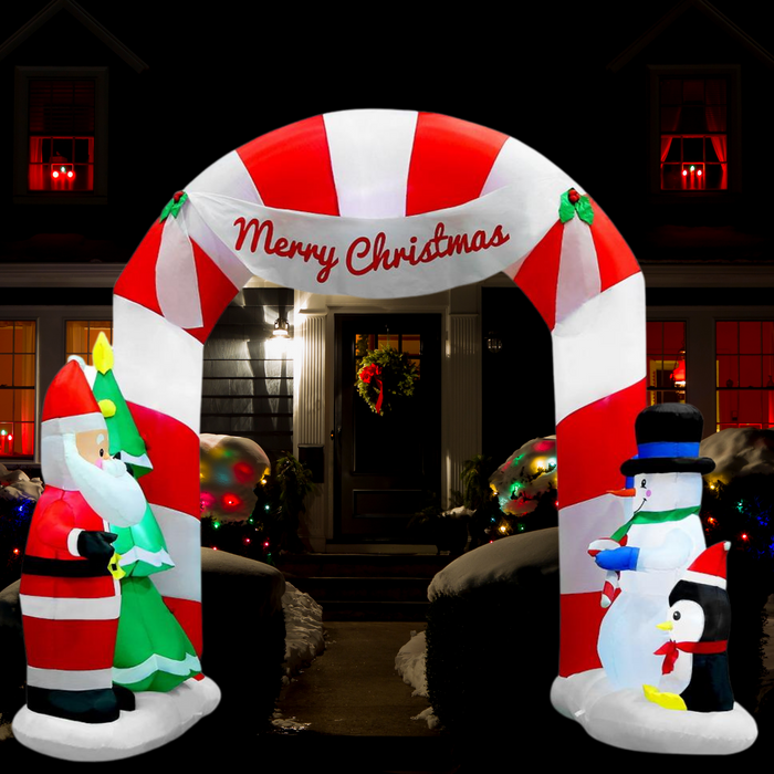 3M Christmas Inflatable LED Archway with Santa and Friends