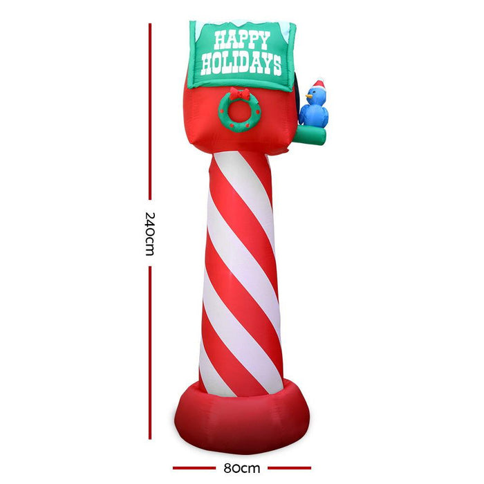 Bostin Life Jingle Jollys Inflatable Christmas Mailbox 2.4M Lights Xmas Outdoor Decoration Occasions
