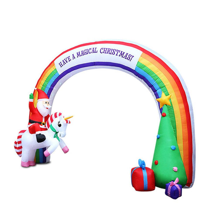 Bostin Life Jingle Jollys Inflatable Christmas Rainbow Archway Santa 3M Outdoor Decorations