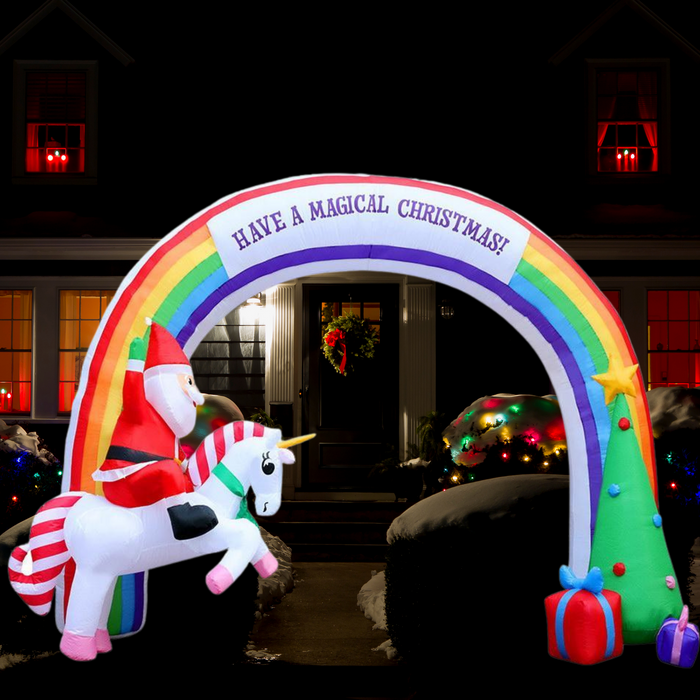 3M Inflatable Christmas Rainbow Santa Archway