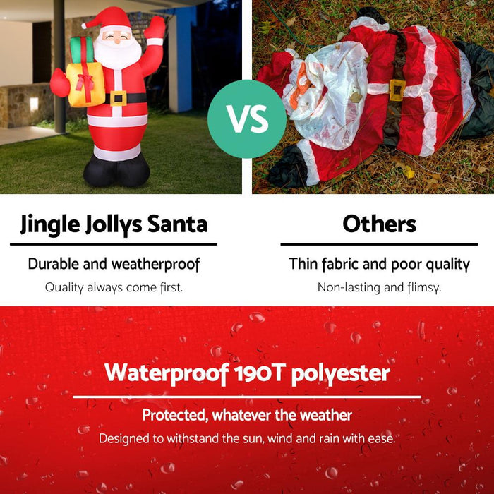 Bostin Life Jingle Jollys 2.4M Christmas Inflatables Santa Xmas Light Decor Led Airpower Occasions >