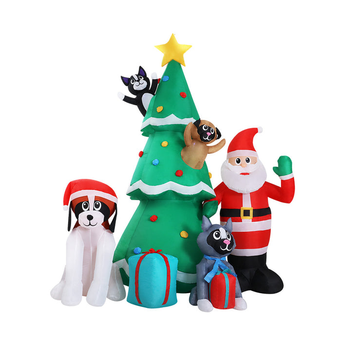 3M LED Inflatable Christmas Tree Santa and Friends Decoration