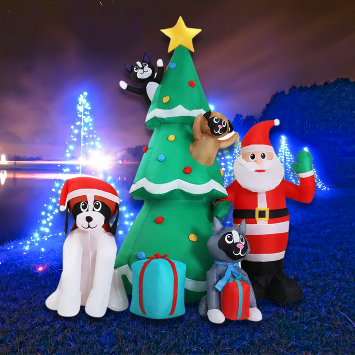 3M LED Inflatable Christmas Tree Santa and Friends Decoration