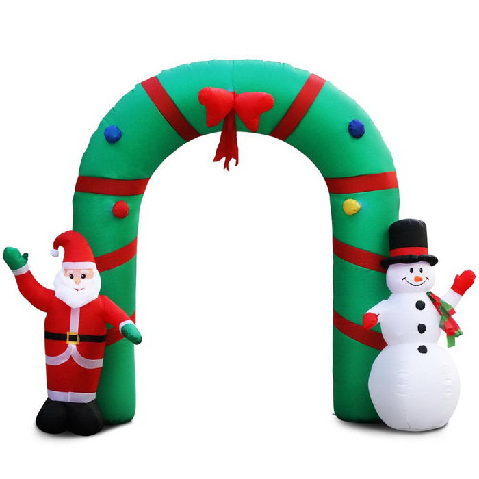 Bostin Life Jingle Jollys 2.8M Christmas Inflatable Giant Arch Way Santa Snowman Light Decor