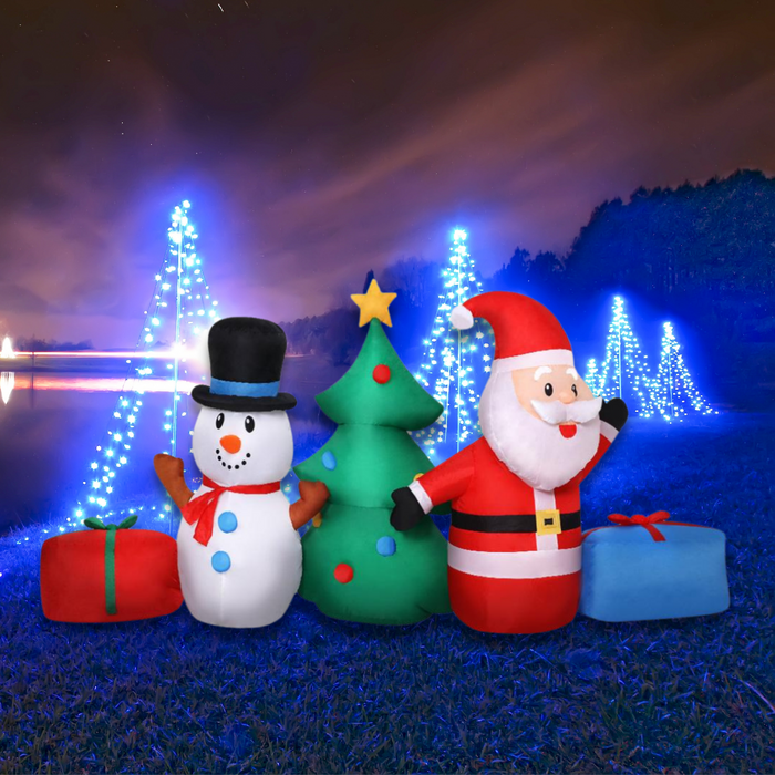 2.7M LED Christmas Inflatable Tree Santa Snowman Decoration