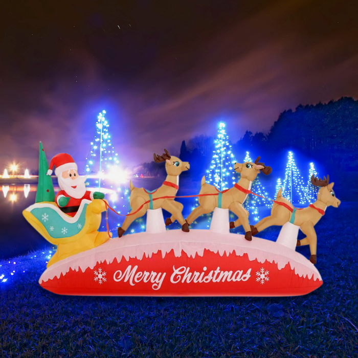 2.8M Inflatable Christmas Santa On Sleigh