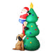 Bostin Life Jingle Jollys 1.8M Christmas Inflatable Santa On Tree Lights Xmas Decor Airblown