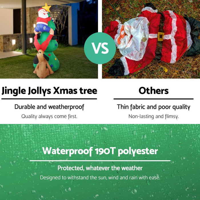 Bostin Life Jingle Jollys 1.8M Christmas Inflatable Santa On Tree Lights Xmas Decor Airblown