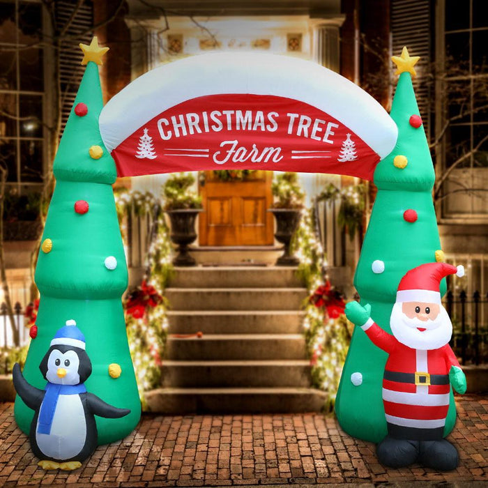 Bostim Life Jingle Jollys Inflatable Christmas Tree Archway Santa 3M Xmas Outdoor Decoration