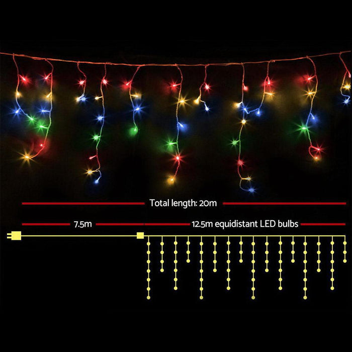 Bostin Life Jingle Jollys 500 Led Christmas Icicle Lights 20M Outdoor Fairy String Party Wedding