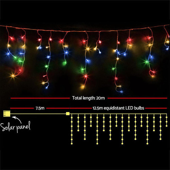 Bostin Life Jingle Jollys 500 Led Solar Powered Christmas Icicle Lights 20M Outdoor Fairy String
