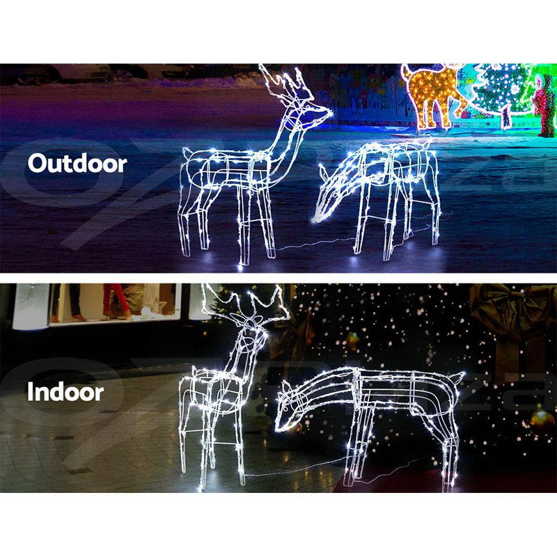 Bostin Life Jingle Jollys Christmas Motif Lights Led Rope Reindeer Waterproof Solar Powered