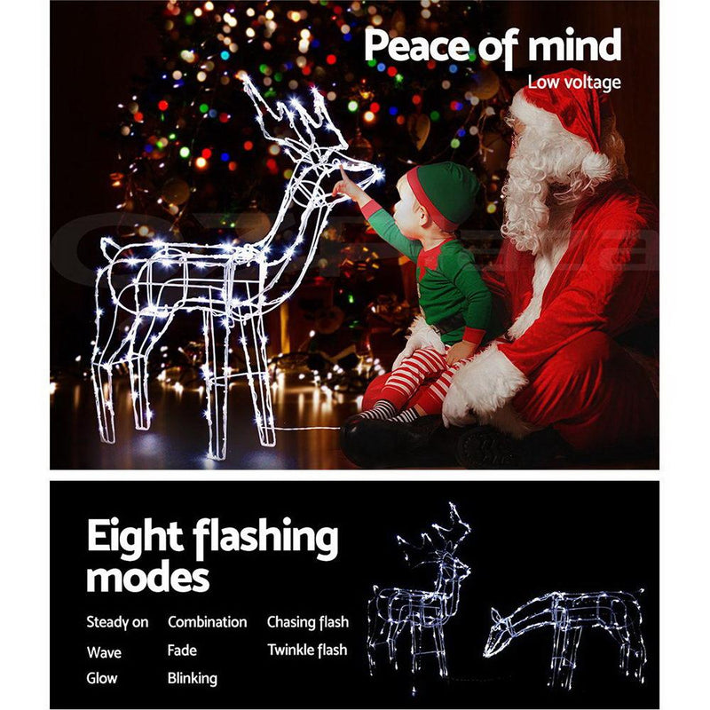Bostin Life Jingle Jollys Christmas Motif Lights Led Rope Reindeer Waterproof Solar Powered