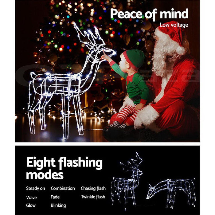 Bostin Life Jingle Jollys Christmas Motif Lights Led Rope Reindeer Waterproof Solar Powered