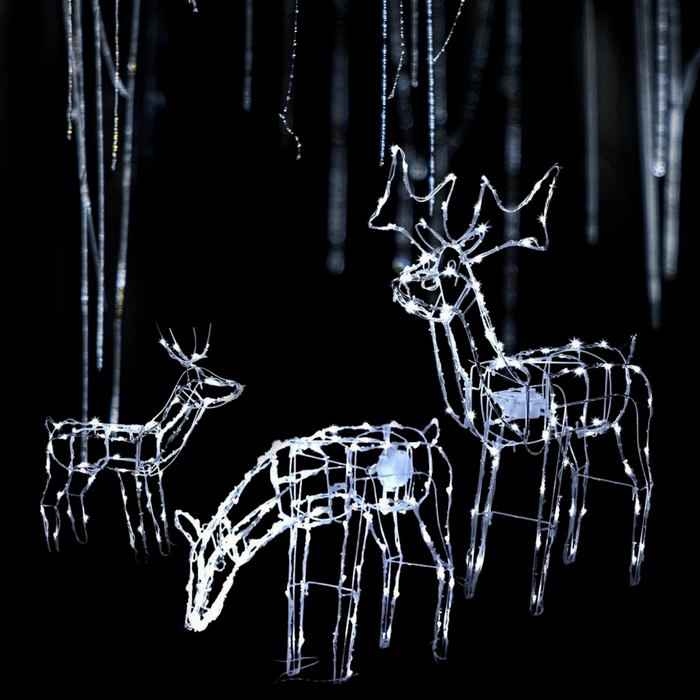 Outdoor Rope LED Christmas Reindeer Family Motif Lights