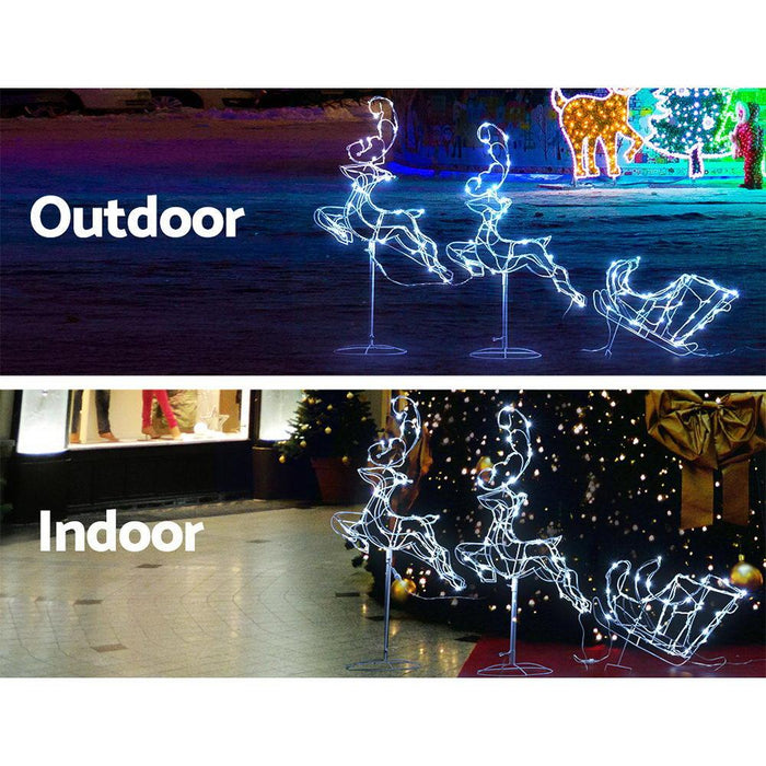 Bostin Life Jingle Jollys Christmas Motif Lights Led Rope Reindeer Waterproof Outdoor Xmas Occasions