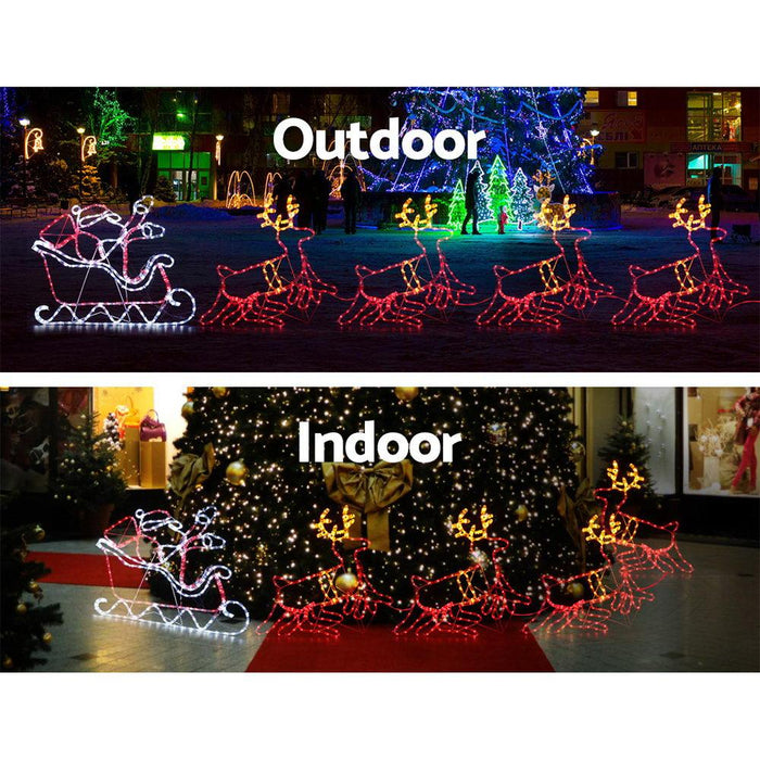 Bostin Life Jingle Jollys Christmas Motif Lights Led Rope Reindeer Waterproof Colourful Xmas