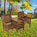Bostin Life Gardeon Garden Bench Chair Table Loveseat Wooden Outdoor Furniture Patio Park Brown