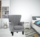 Bostin Life Upholstered Fabric Armchair Accent Tub Chairs - Grey Dropshipzone