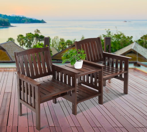 Bostin Life Gardeon Garden Bench Chair Table Loveseat Wooden Outdoor Furniture Patio Park Charcoal >