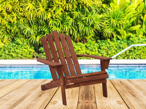 Bostin Life Adirodack Outdoor Wooden Lounge Recliner Chair Furniture >