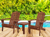 Bostin Life Adirodack Outdoor Wooden Lounge Recliner Chairs And Table Setting Furniture >