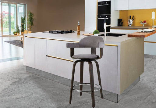 Bostin Life 2X Bar Stools Wooden Swivel Stool Kitchen Dining Chair Wood Grey