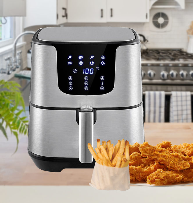Bostin Life Air Fryer 7L Lcd Fryers Oil Free Oven Fryer Kitchen Healthy Cooker In Stainless Steel