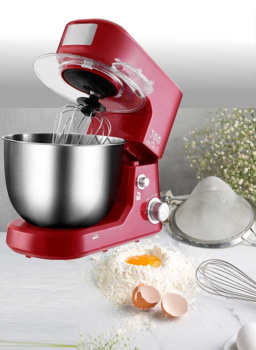Electric Stand Mixer 1200W Kitchen Beater Cake Aid Whisk Bowl Hook Red