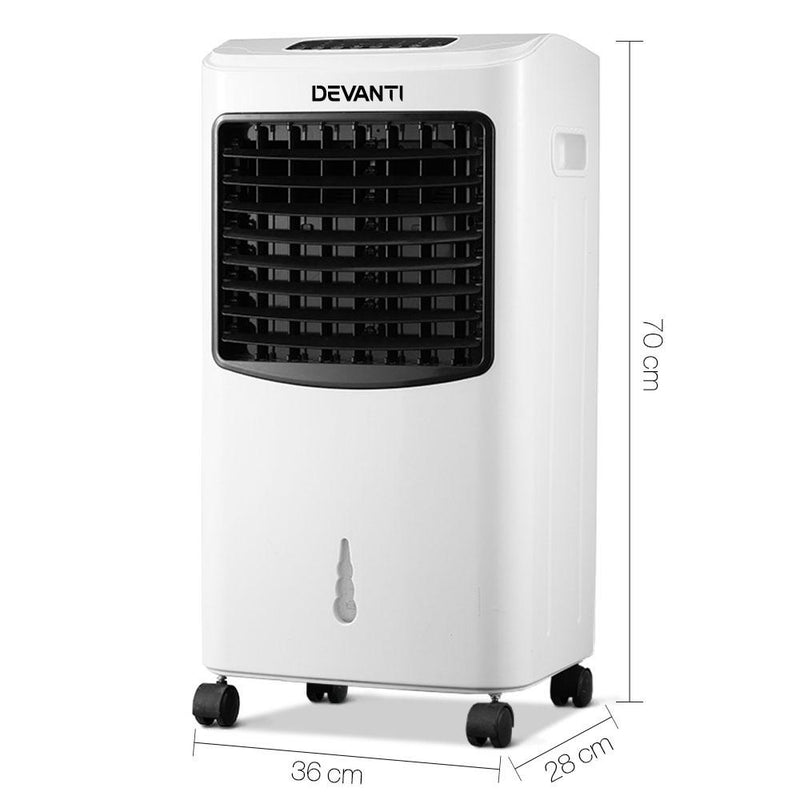 Bostin Life Devanti Portable Evaporative Air Cooler And Humidifier Conditioner - Black & White