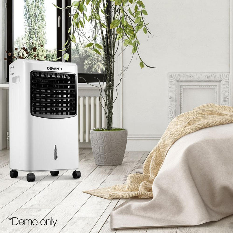 Bostin Life Devanti Portable Evaporative Air Cooler And Humidifier Conditioner - Black & White