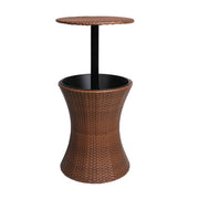 Bostin Life Ice Bucket Cooler Table Bar Outdoor Setting Furniture Patio Pool Storage Box - Brown