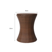 Bostin Life Ice Bucket Cooler Table Bar Outdoor Setting Furniture Patio Pool Storage Box - Brown