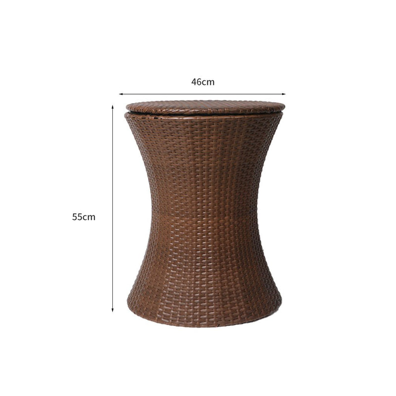 Bostin Life Ice Bucket Cooler Table Bar Outdoor Setting Furniture Patio Pool Storage Box - Brown