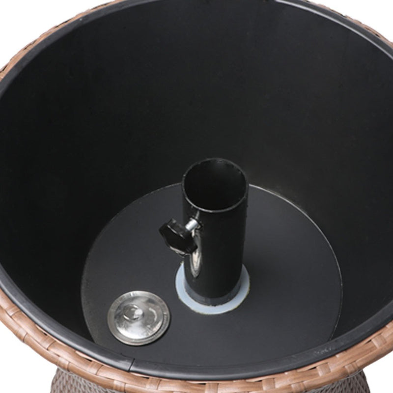 Bostin Life Ice Bucket Cooler Table Bar Outdoor Setting Furniture Patio Pool Storage Box - Brown