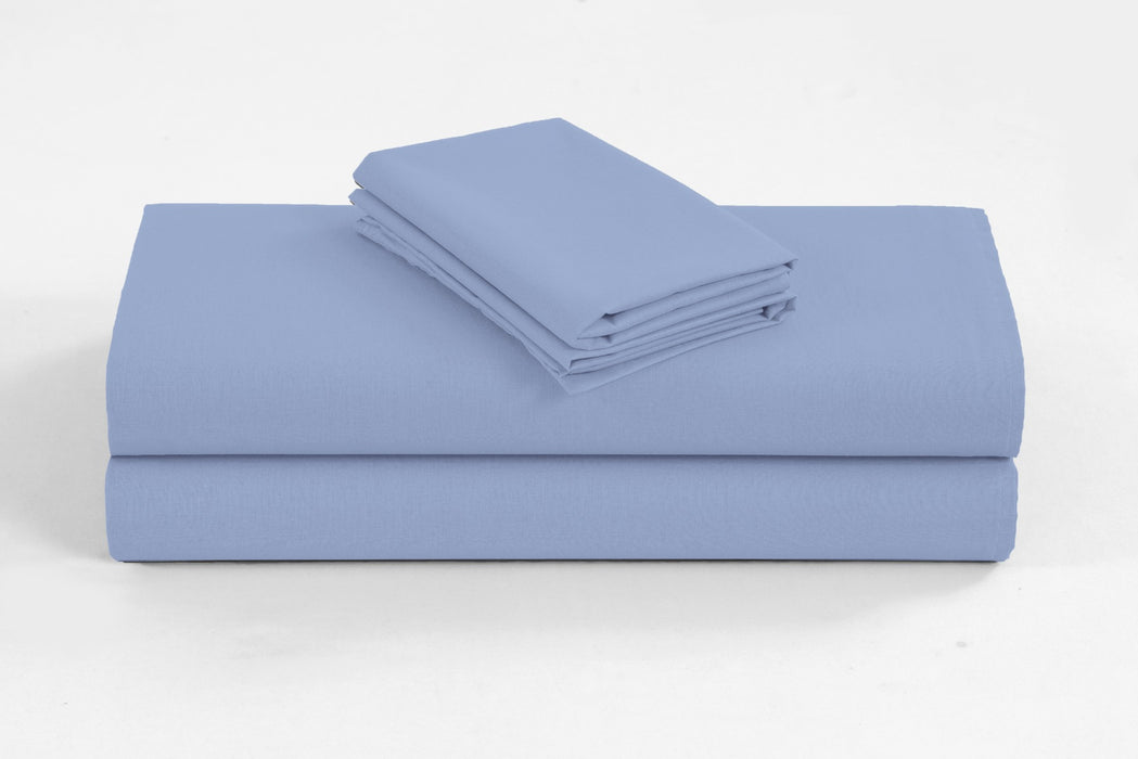 Linen 1200TC Organic Cotton Sheet Sets - Double Size Sky Blue