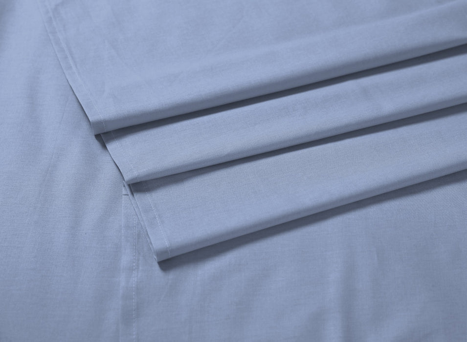 Linen 1200TC Organic Cotton Sheet Sets - King Single Size Sky Blue