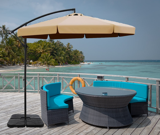 Bostin Life Instahut 3M Umbrella With 50X50Cm Base Outdoor Umbrellas Cantilever Patio Sun Beach Uv