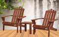 Bostin Life Outdoor Sun Lounge Beach Chairs Table Setting Wooden Adirondack Patio Chair Brwon