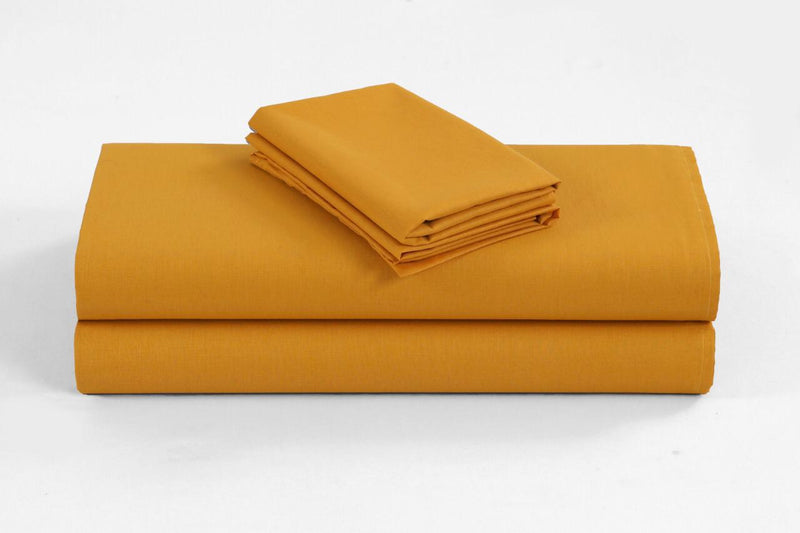 Linen 1200TC Organic Cotton Sheet Sets - Double Size Mustard