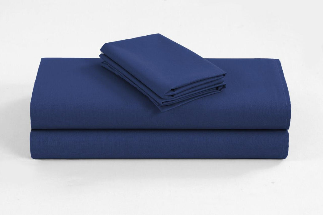 Linen 1200TC Organic Cotton Sheet Sets - King Single Size Navy