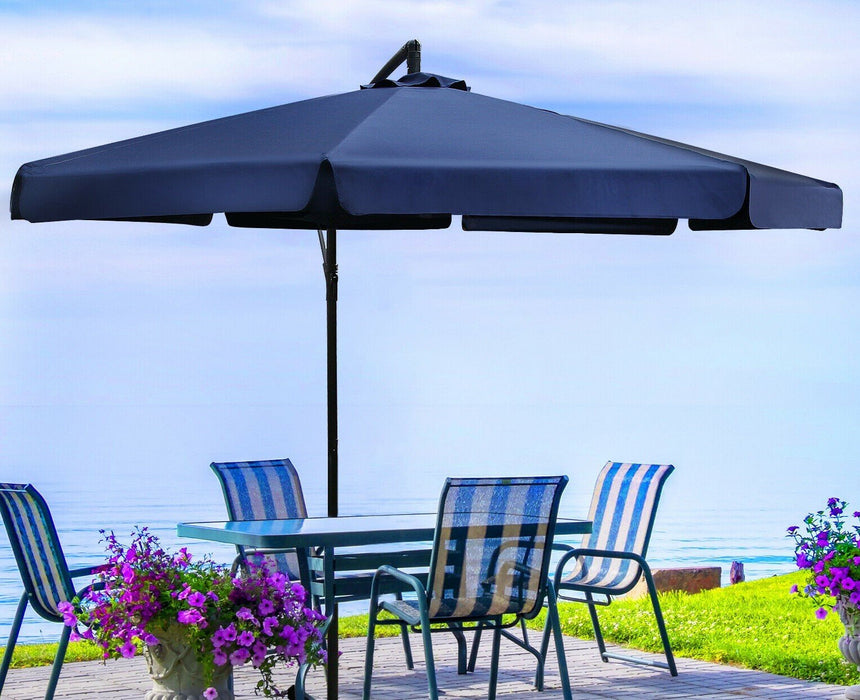 Bostin Life Instahut 3M Umbrella With 48X48Cm Base Outdoor Umbrellas Cantilever Sun Beach Uv Navy